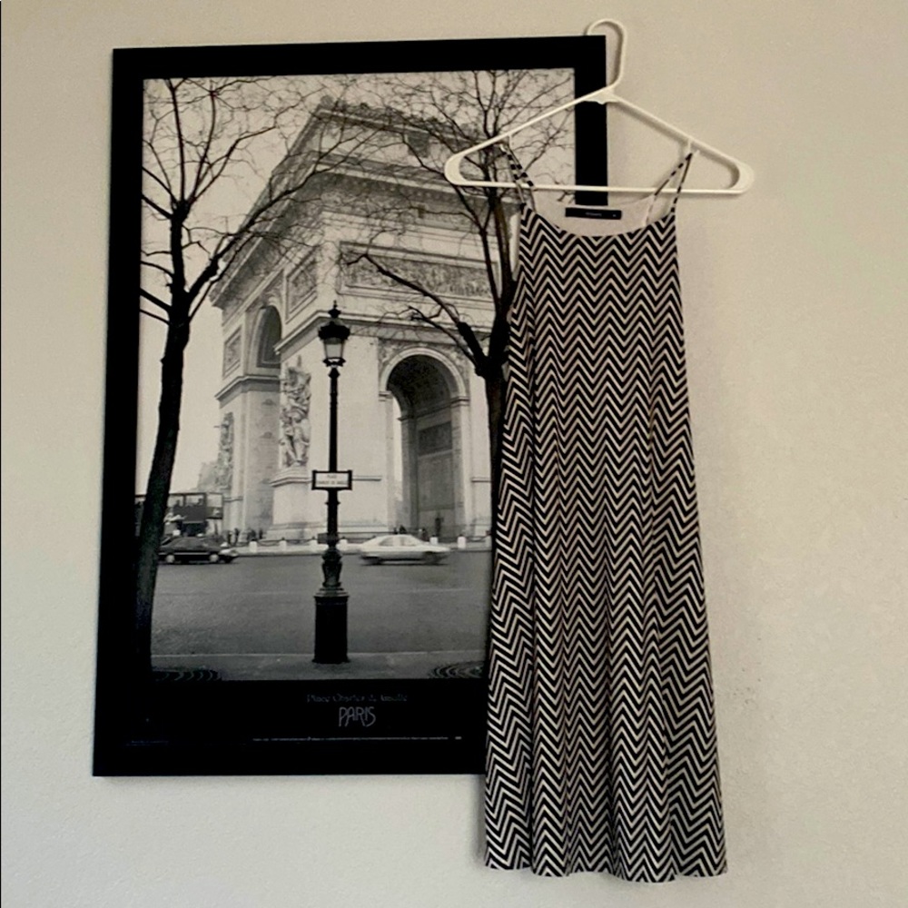 Black and white chevron dress